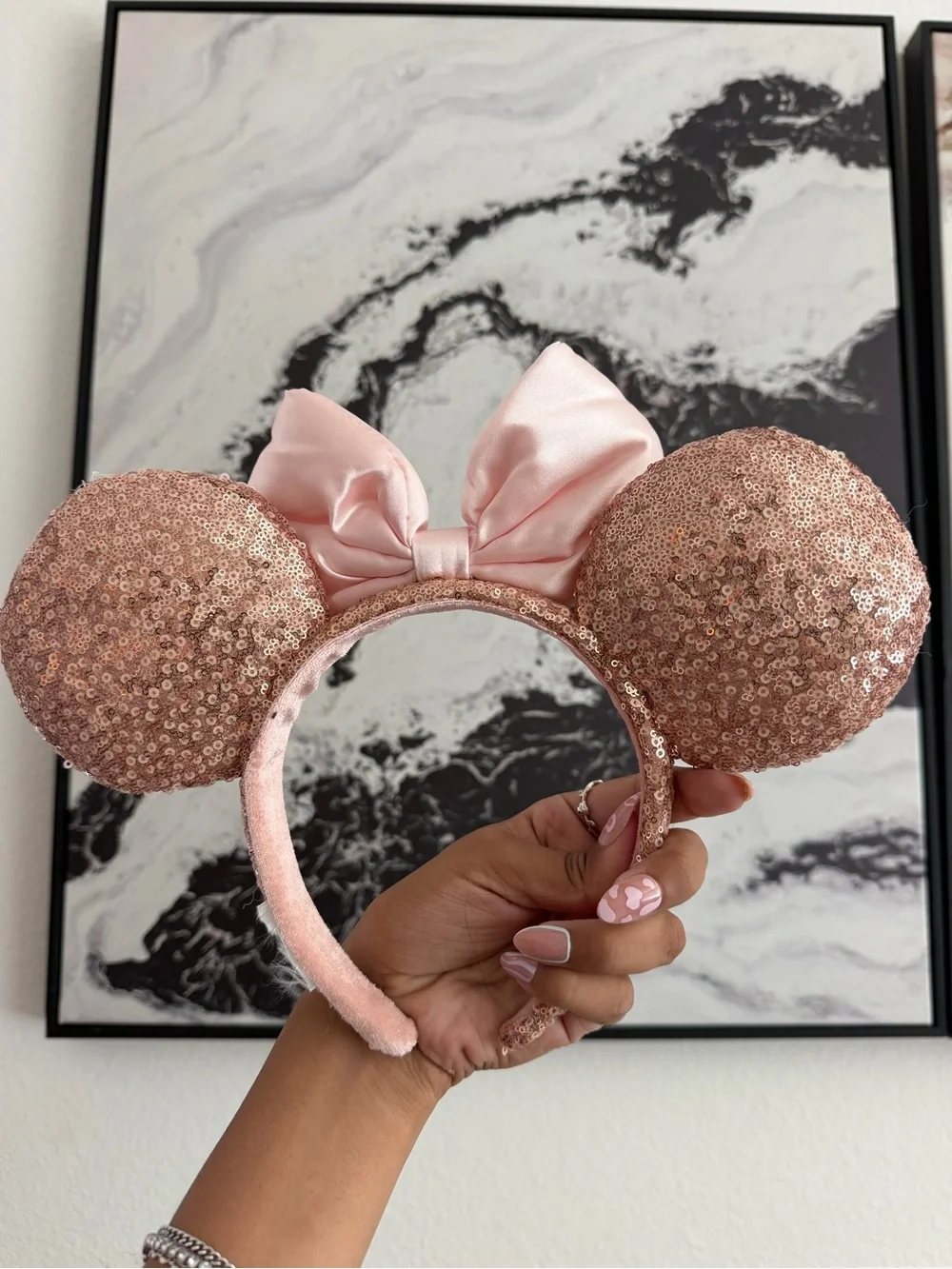 Pink sequin Disney ears